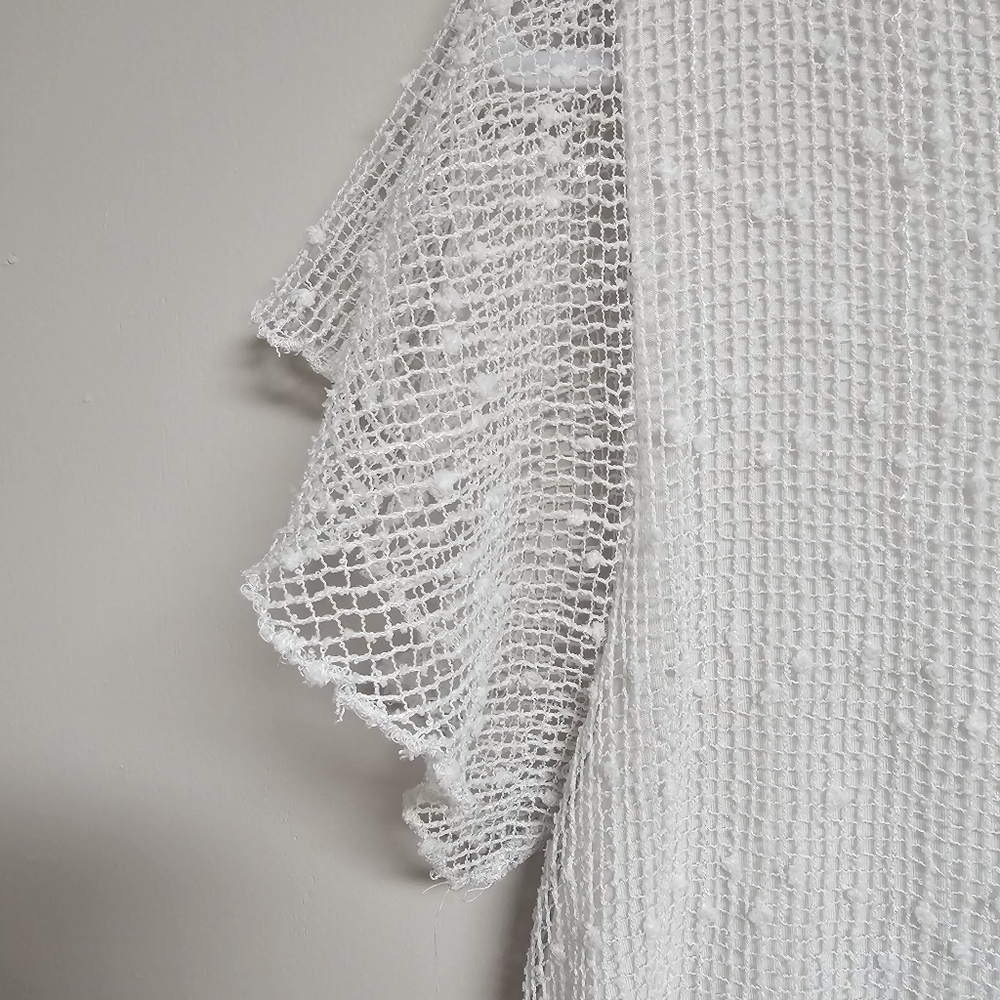 Song N Spirit Cotton Fairy White‎ Crochet Gauzy Blouse TShirt - Picture 4 of 7